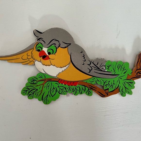 Vintage 1964 Disney Bambi Thumper Flower Owl Wall Art for Kids Nursey 3 pieces - Picture 3 of 4